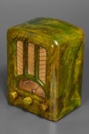Stunning Highly Swirled Green Emerson AU-190 Catalin Tombstone Radio